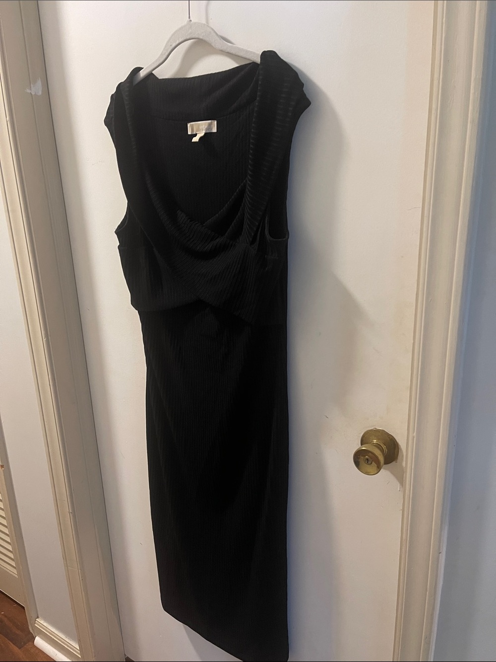 MICHAEL Michael Kors Black Sleeveless Cowl Neck Midi Dress
